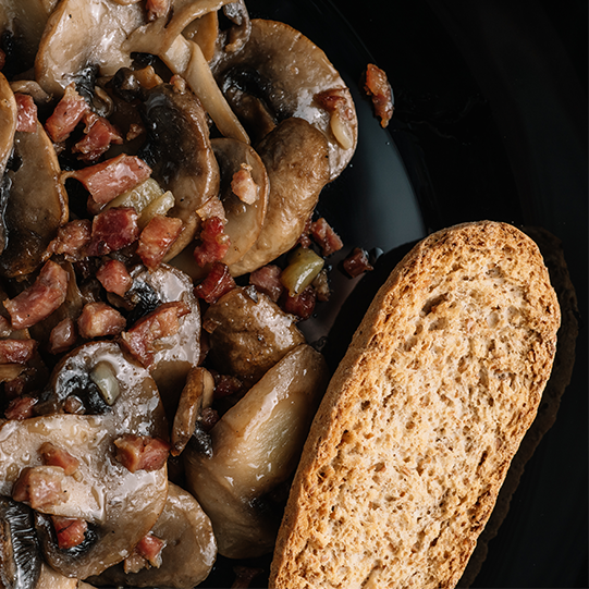 Receta de setas con Jamón