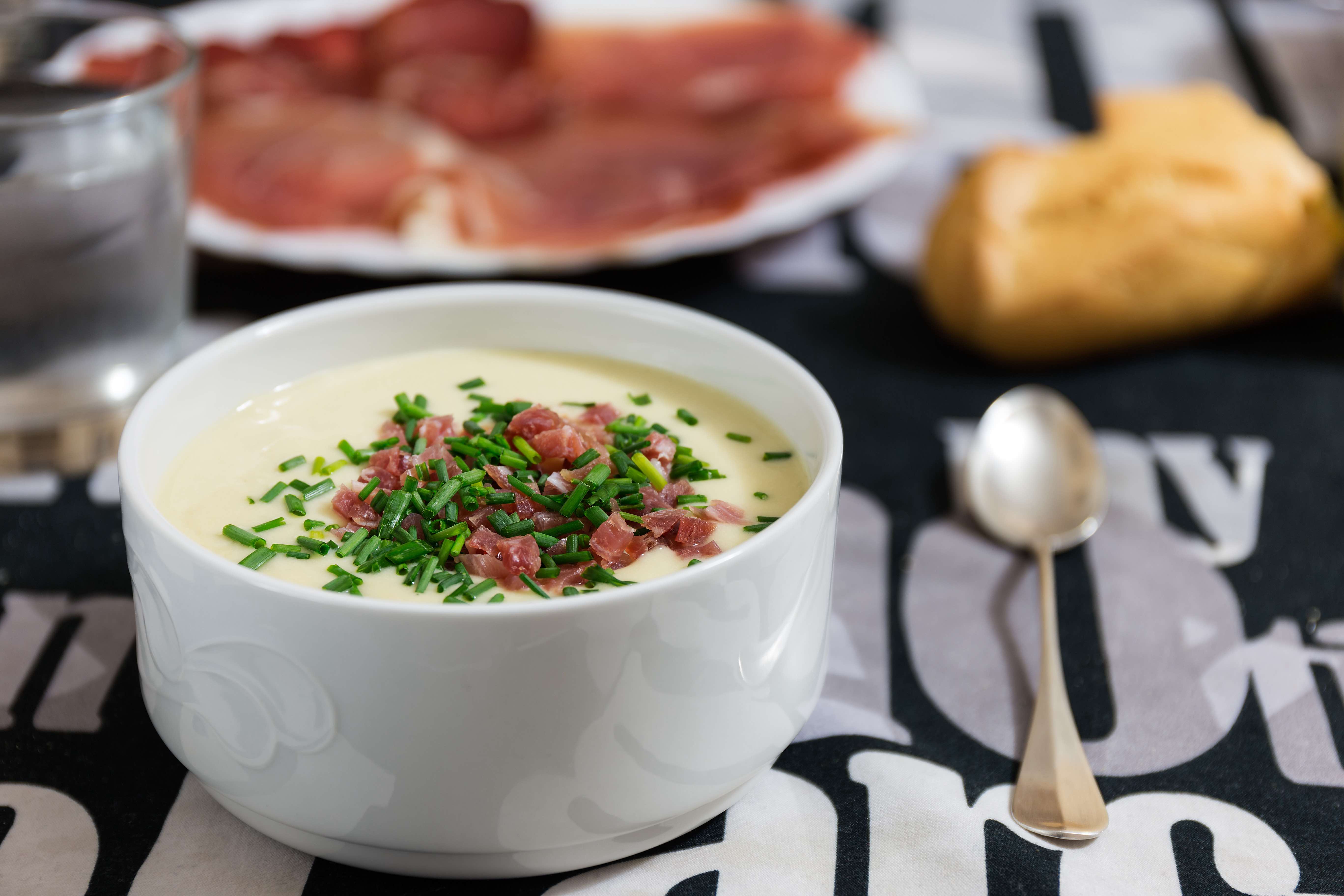 Receta de vichyssoise con jamón